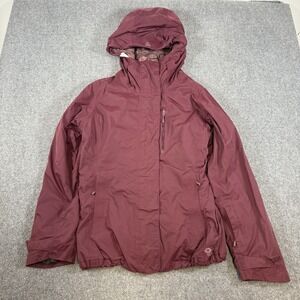 Mountain‎ Hardwear Jacket Womens XL Maroon Hooded DRY.Q Thermal Outdoor Full Zip